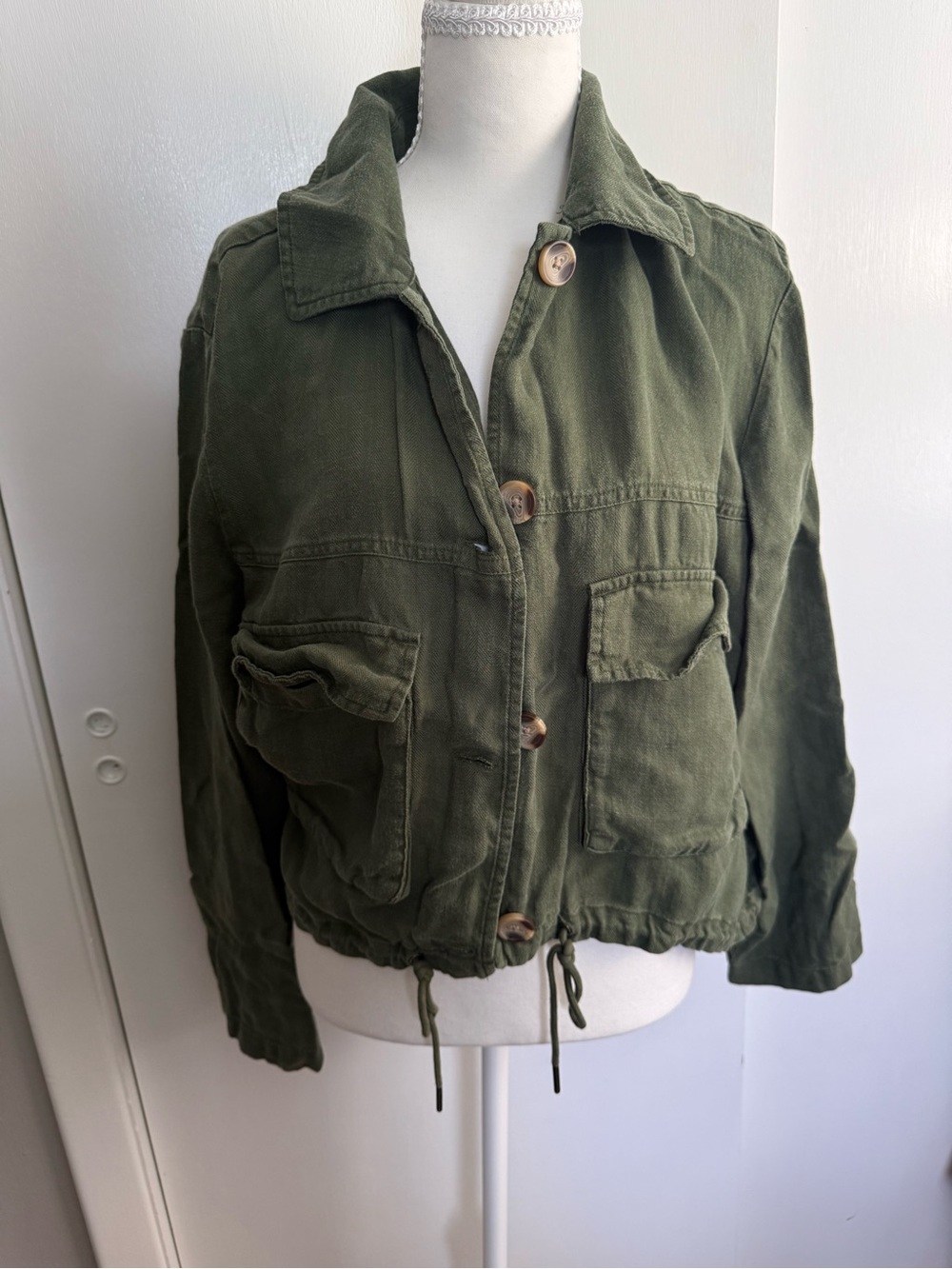 C&C California Olive Utility Drawstring Jacket - Picture 2 of 5